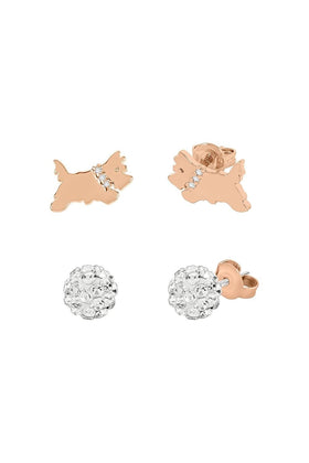 Radley Clear Stone Fireball Studs & Rose Gold Jumping Dog Twin Pack RYJ1314S