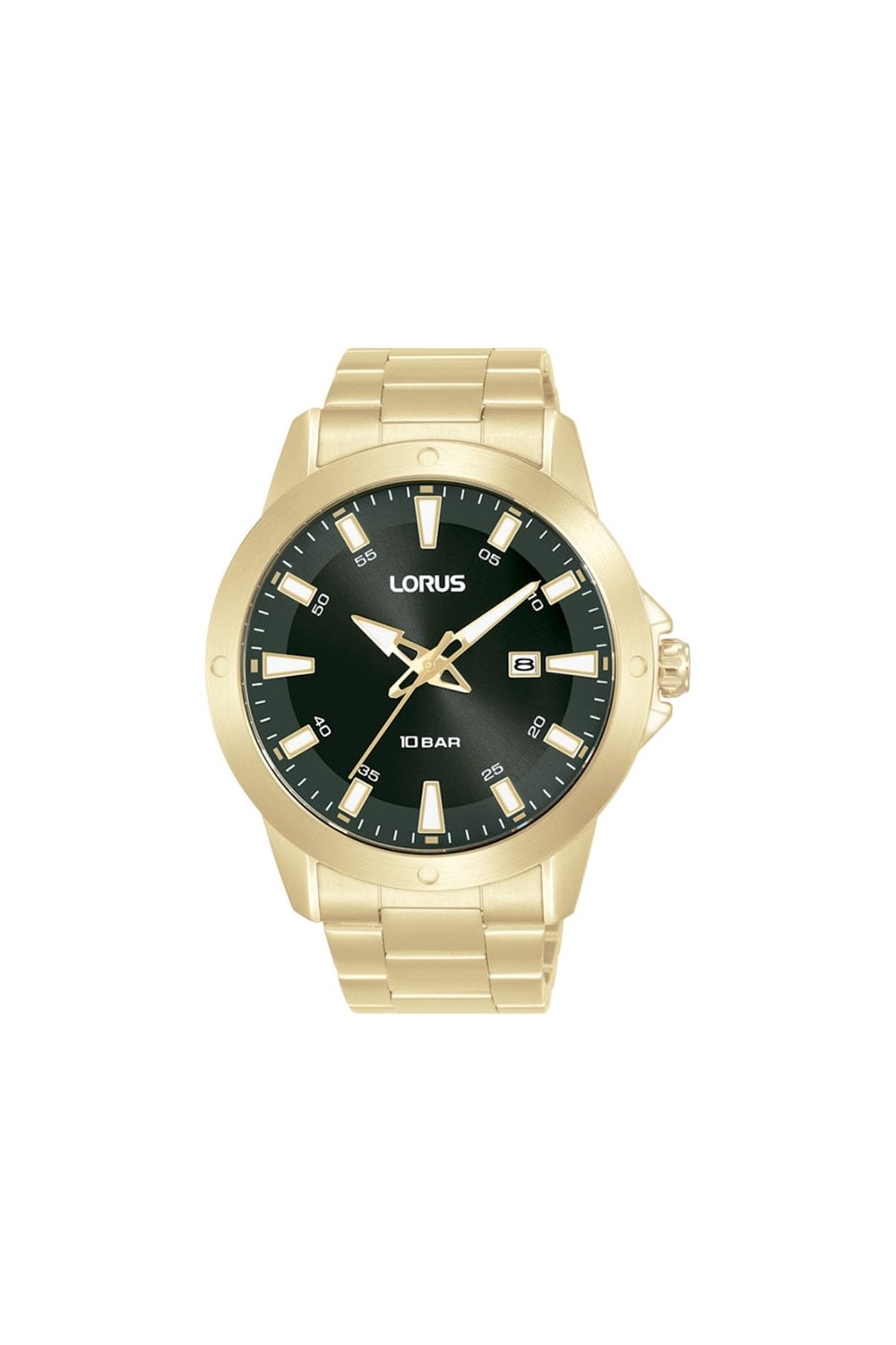 Lorus Gents Black Dial Analogue Dress 44mm Watch RH962PX9