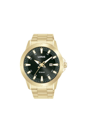 Lorus Gents Black Dial Analogue Dress 44mm Watch RH962PX9
