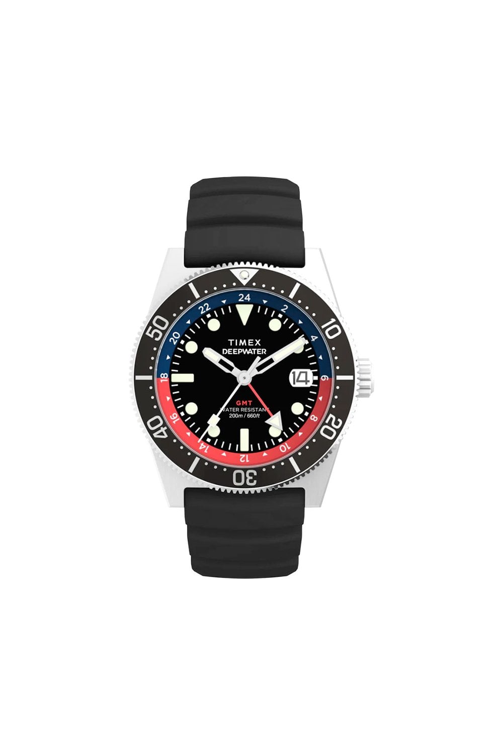 Timex Deepwater Reef 200 GMT 41mm Rubber Strap Watch TW2W75000