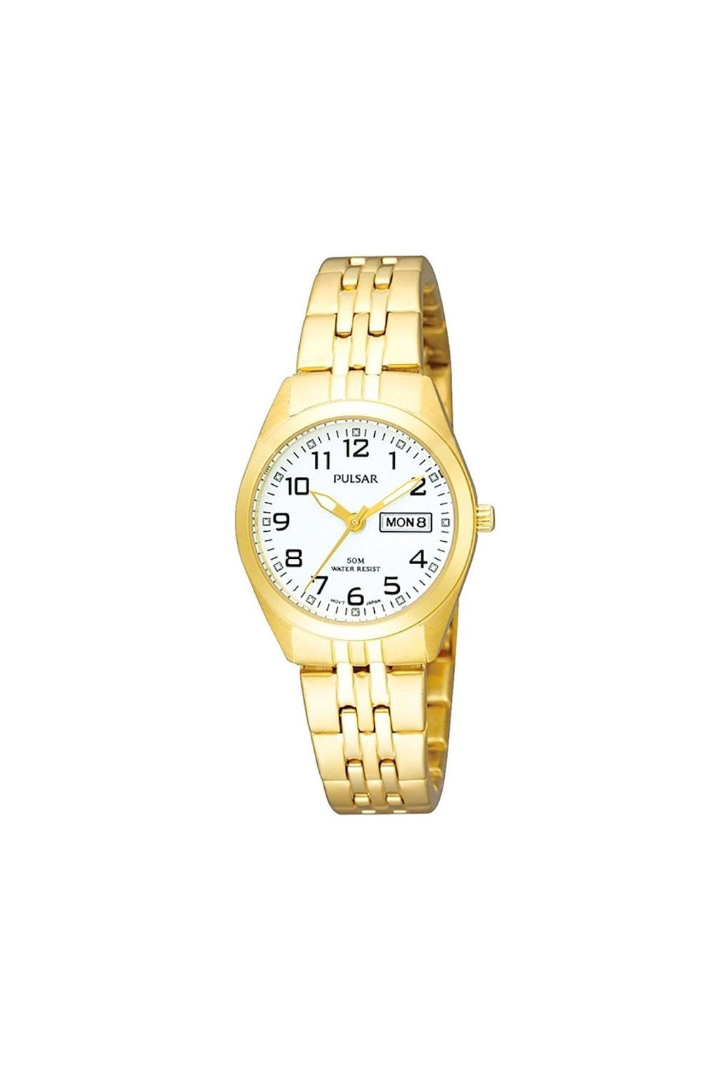 Pulsar Ladies PVD Plated Day Date 26mm 5ATM Watch PN8002X1