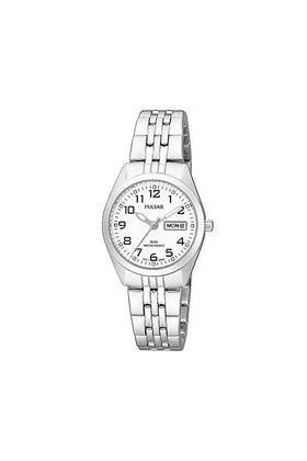 Pulsar Ladies Stainless Steel Day Date 26mm 5ATM Watch PN8003X1
