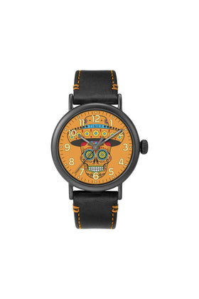 Timex Standard Dia de los Muertos 40mm Leather Strap Watch TW2V67700