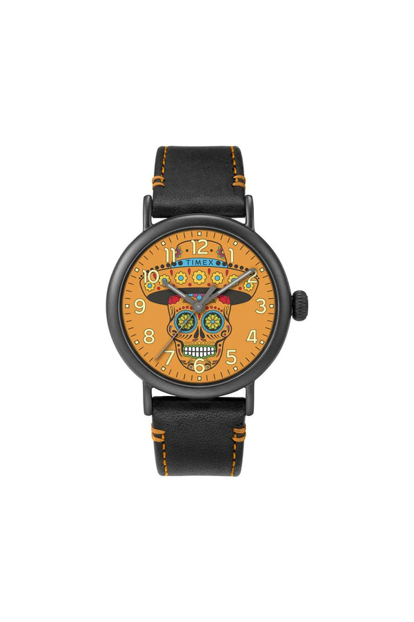 Timex Standard Dia de los Muertos 40mm Leather Strap Watch TW2V67700