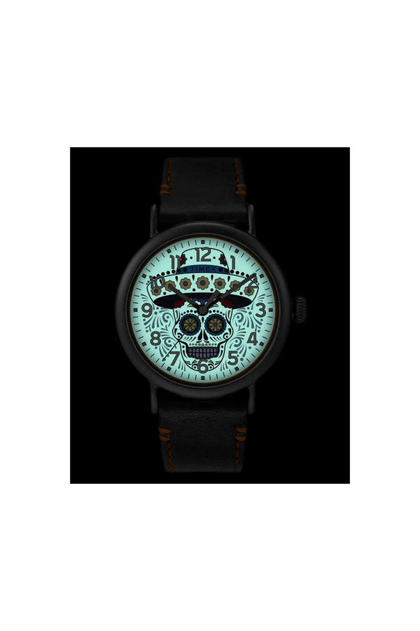 Timex Standard Dia de los Muertos 40mm Leather Strap Watch TW2V67700