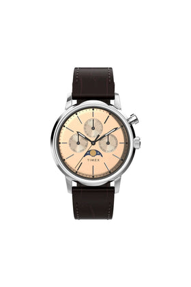 Timex Marlin Moon Phase 40mm Leather Strap Watch TW2W51100