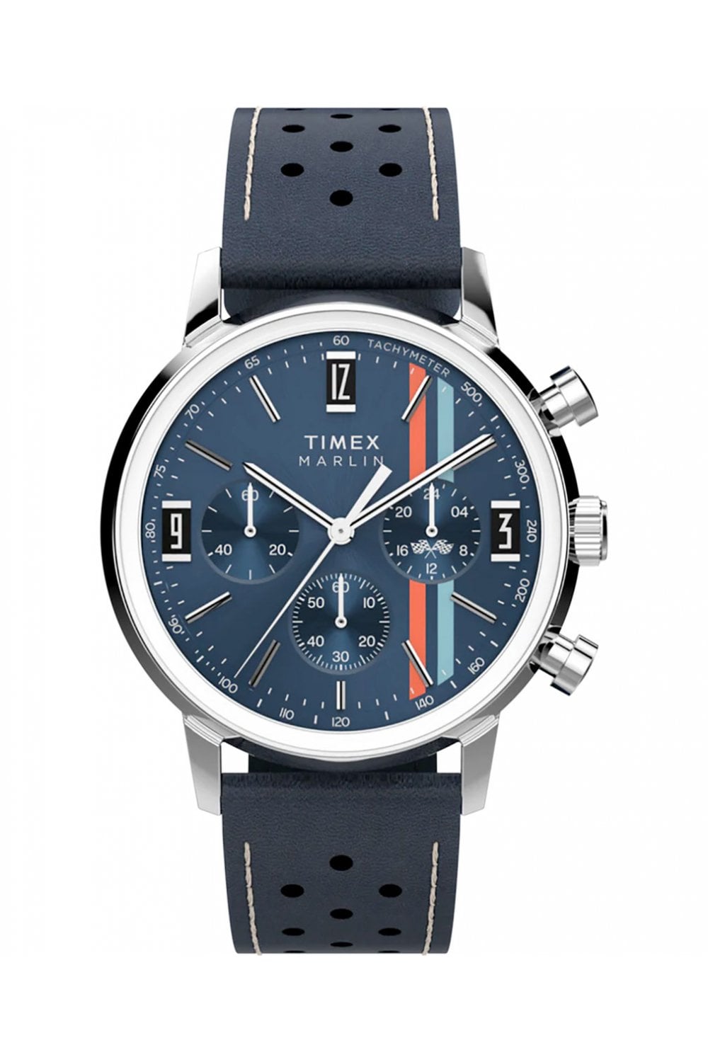 Timex Marlin Chronograph Tachymeter 40mm Leather Strap Watch TW2W99000