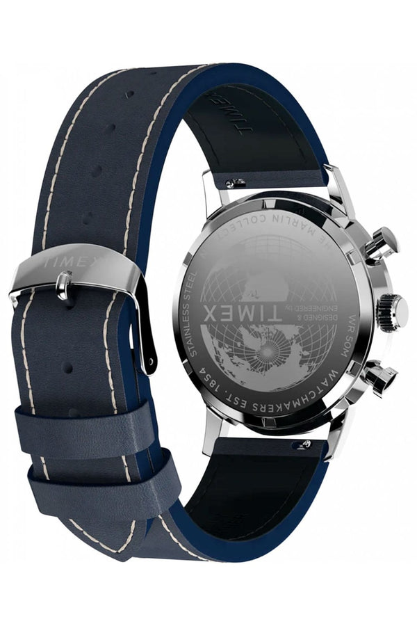 Timex Marlin Chronograph Tachymeter 40mm Leather Strap Watch TW2W99000