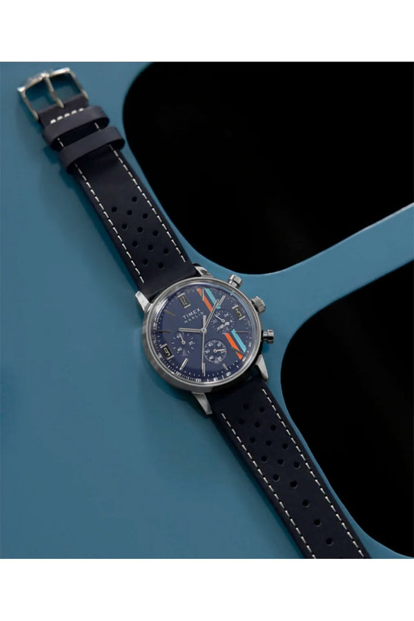 Timex Marlin Chronograph Tachymeter 40mm Leather Strap Watch TW2W99000