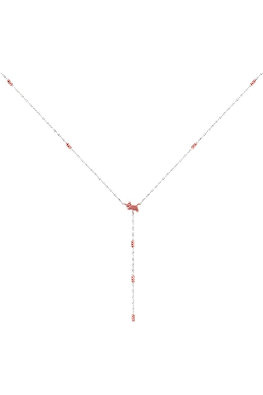 Radley Ladies 18ct Rose Gold Plated Beaded Lariot Jumping Dog Necklace RYJ2393S