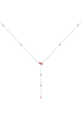 Radley Ladies 18ct Rose Gold Plated Beaded Lariot Jumping Dog Necklace RYJ2393S