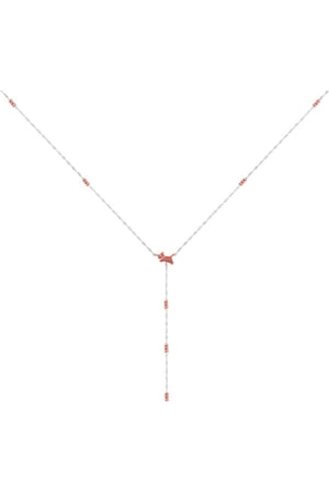 Radley Ladies 18ct Rose Gold Plated Beaded Lariot Jumping Dog Necklace RYJ2393S