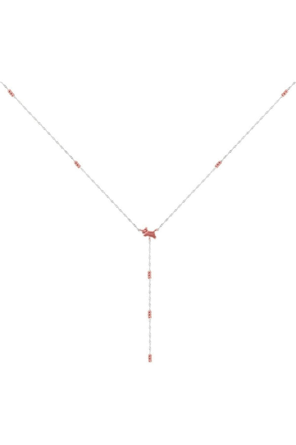 Radley Ladies 18ct Rose Gold Plated Beaded Lariot Jumping Dog Necklace RYJ2393S