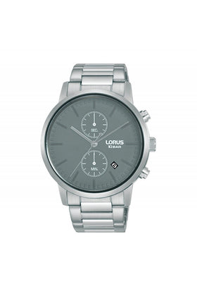 Lorus Gents Grey 42mm Stainless Steel Chronograph Watch RW415AX9