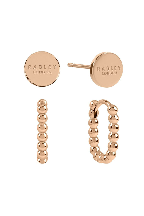 Radley Ladies Rose Gold Plated Huggie Earrings Twin Pack RYJ1458S