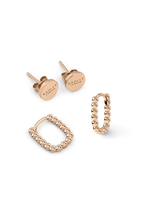 Radley Ladies Rose Gold Plated Huggie Earrings Twin Pack RYJ1458S