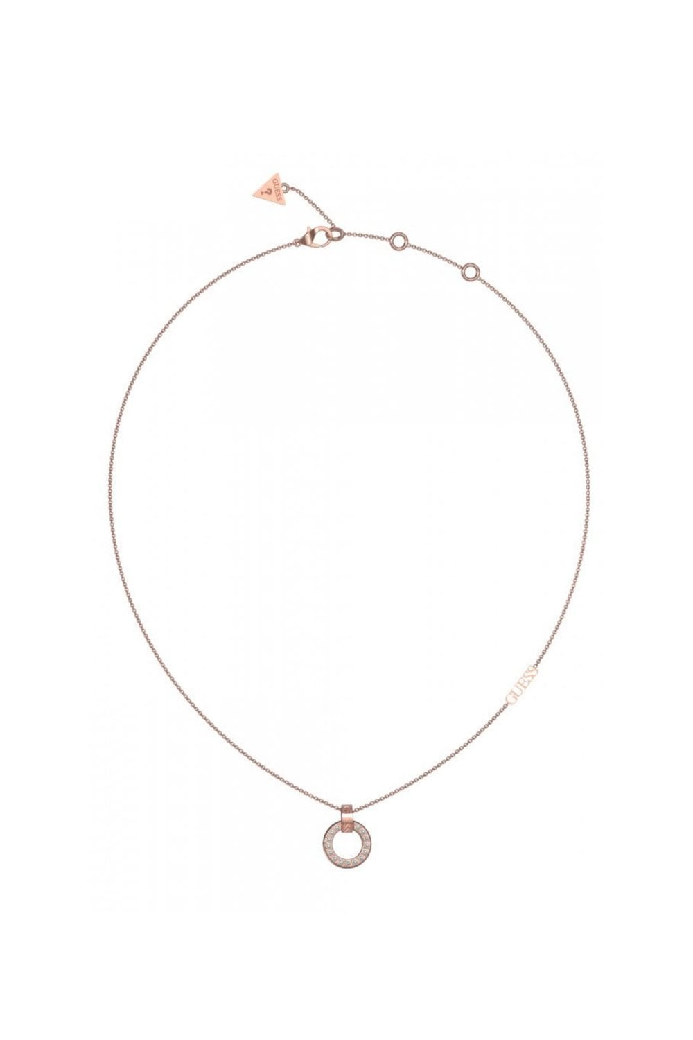 Guess Ladies Circle Lights Necklace UBN03159RG