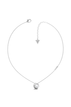 Guess Ladies Silver-Tone Moon Phases Necklace UBN01190RH