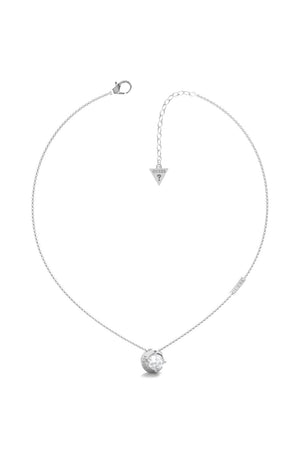 Guess Ladies Silver-Tone Moon Phases Necklace UBN01190RH