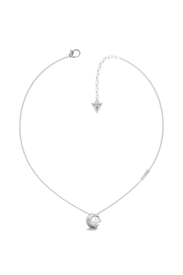 Guess Ladies Silver-Tone Moon Phases Necklace UBN01190RH