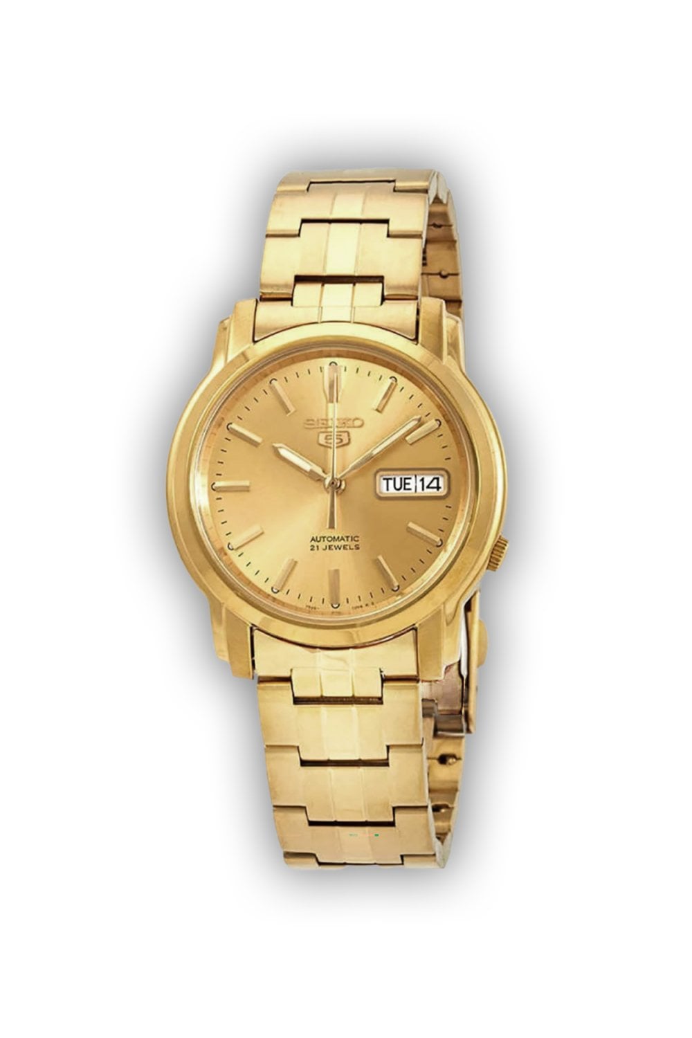 Seiko 5 Gents Automatic Gold Plated Dress Watch SNKK76K1