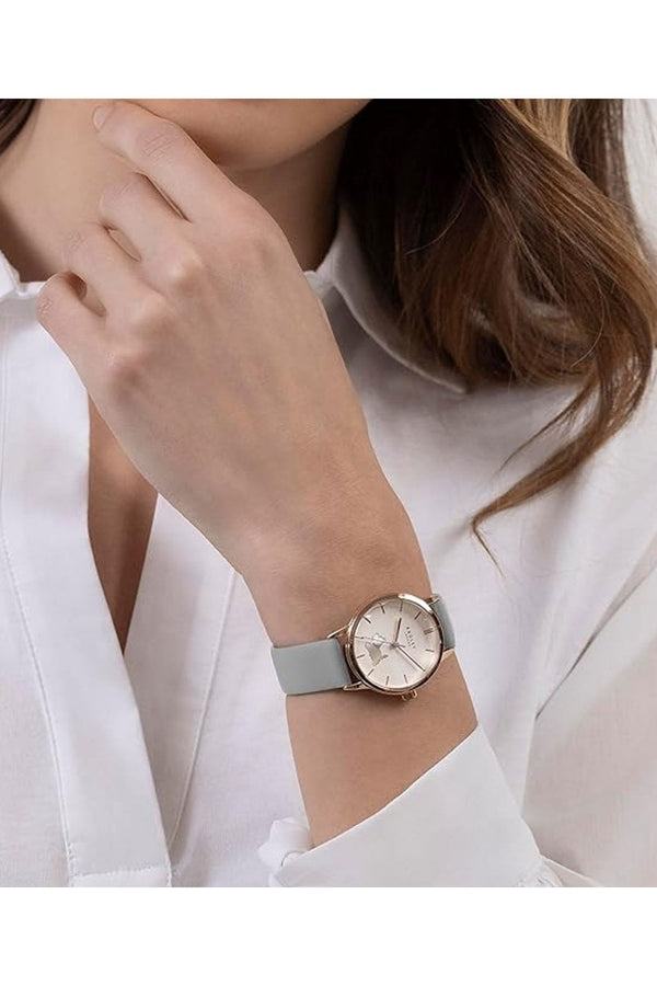 Radley Ladies Rose Gold Plated Grey Leather Strap 31mm Watch RY21768A