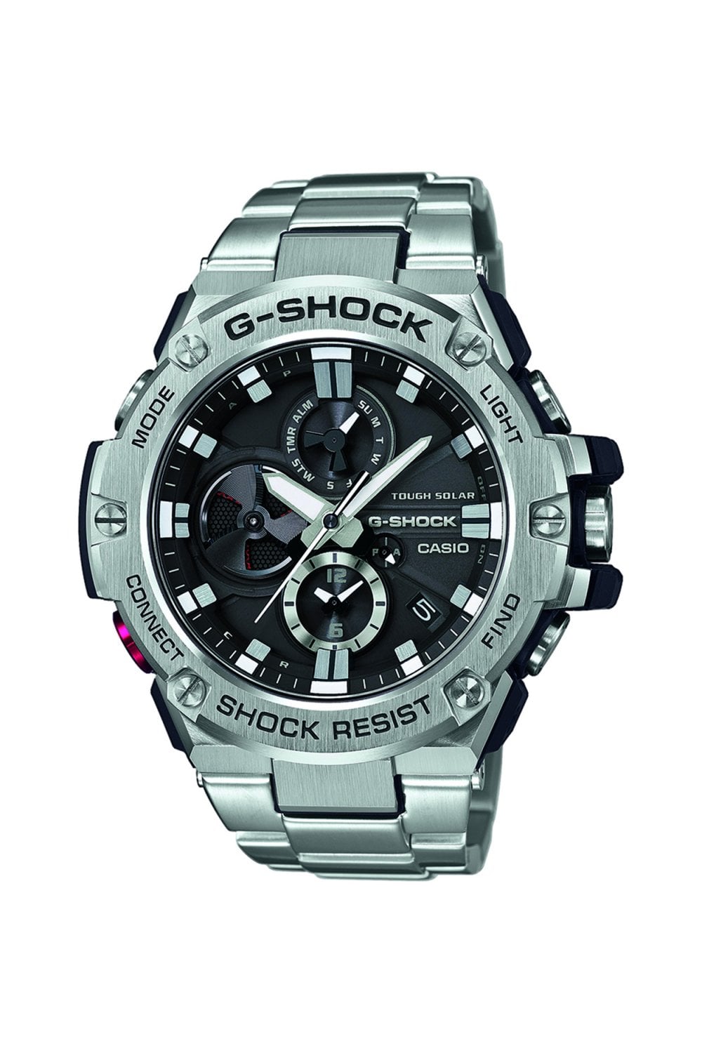 Casio G-Shock Black Dial Stainless Steel 53mm Watch GST-B100D-1AER