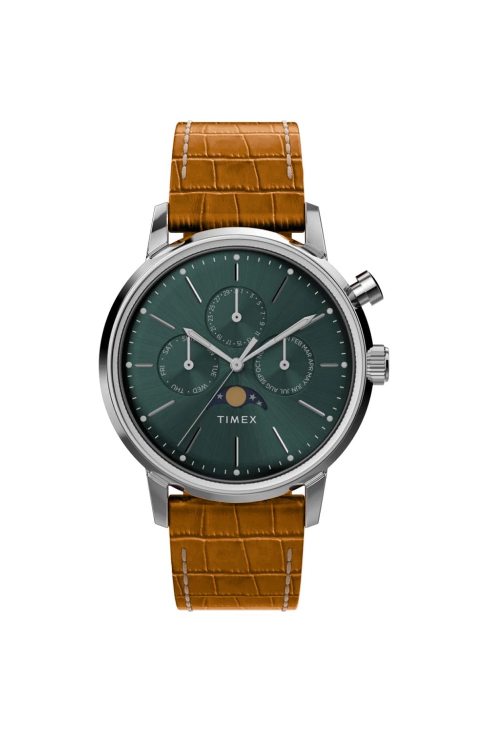Timex Marlin Moon Phase 40mm Leather Strap Watch TW2W51000