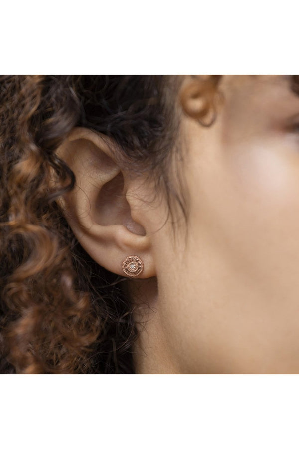 Radley Ladies 18ct Rose Gold Plated Diamond Disc Earrings RYJ1300