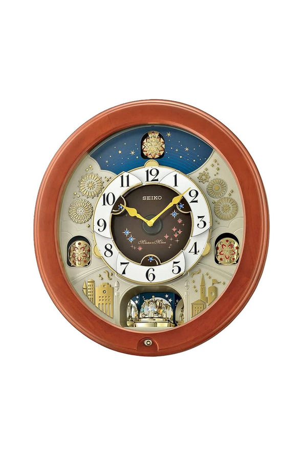 Seiko Melody in Motion Musical Wall Clock - Wooden Frame - QXM376B