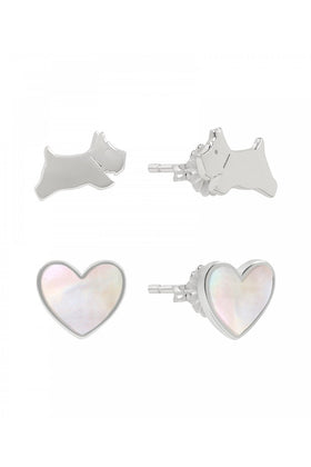 Radley Ladies Sterling Silver Mother of Pearl Twin Pack Earrings RYJ1425