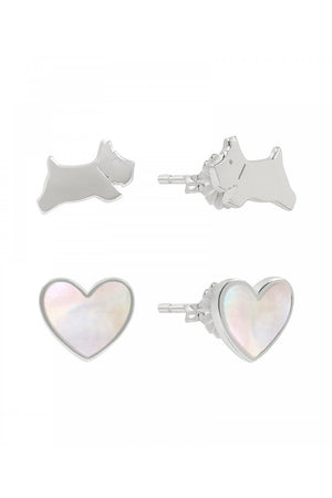 Radley Ladies Sterling Silver Mother of Pearl Twin Pack Earrings RYJ1425