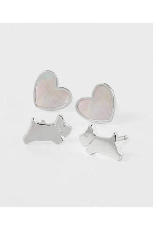 Radley Ladies Sterling Silver Mother of Pearl Twin Pack Earrings RYJ1425