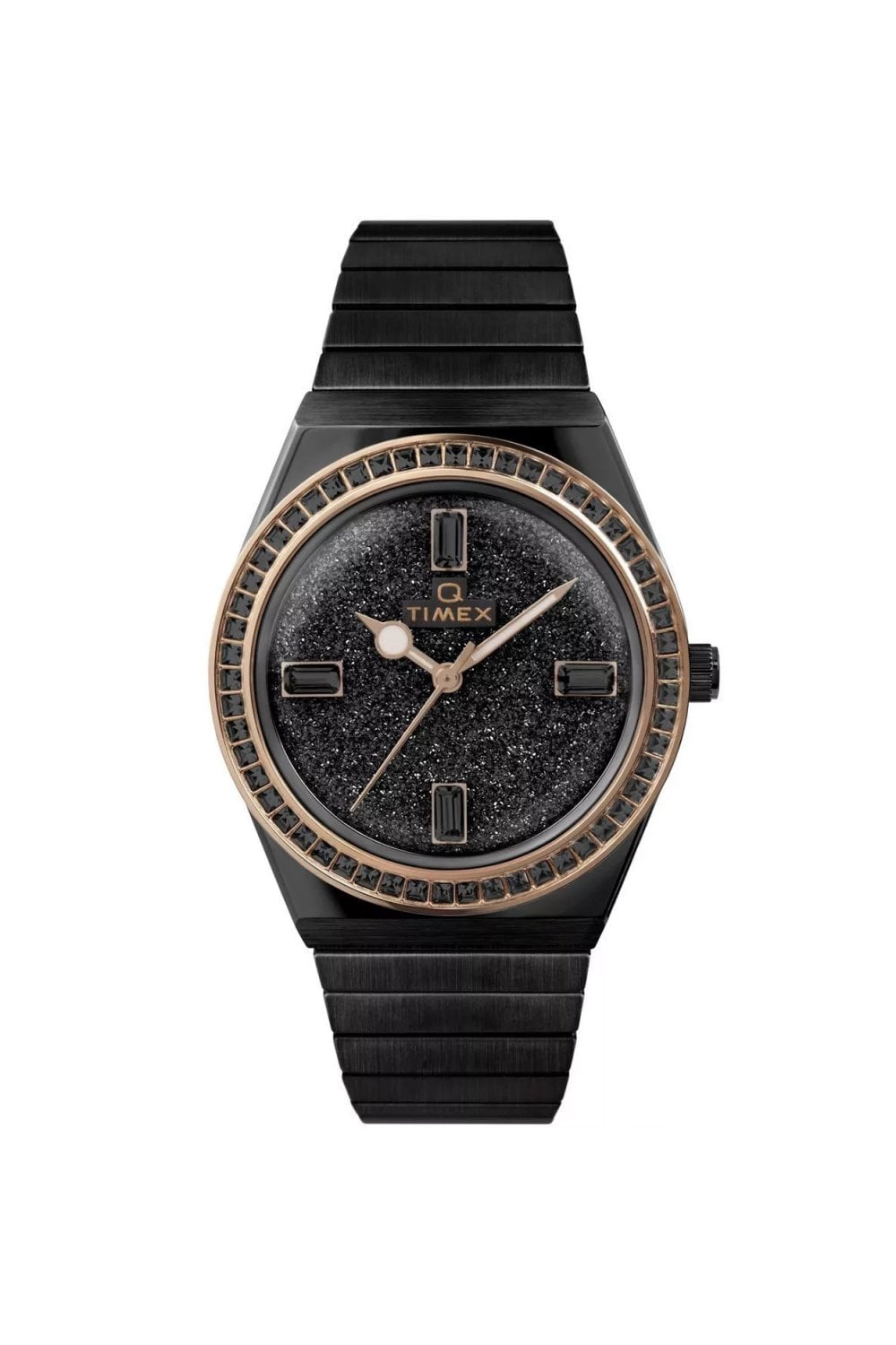 Timex Ladies Q Timex 36mm Black Crystalized Lab Watch TW2W10600