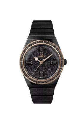 Timex Ladies Q Timex 36mm Black Crystalized Lab Watch TW2W10600