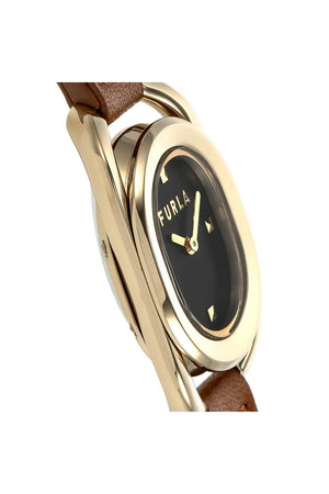 Furla Ladies Studs Index 24mm Gold-Tone leather Strap Watch WW00008002L2