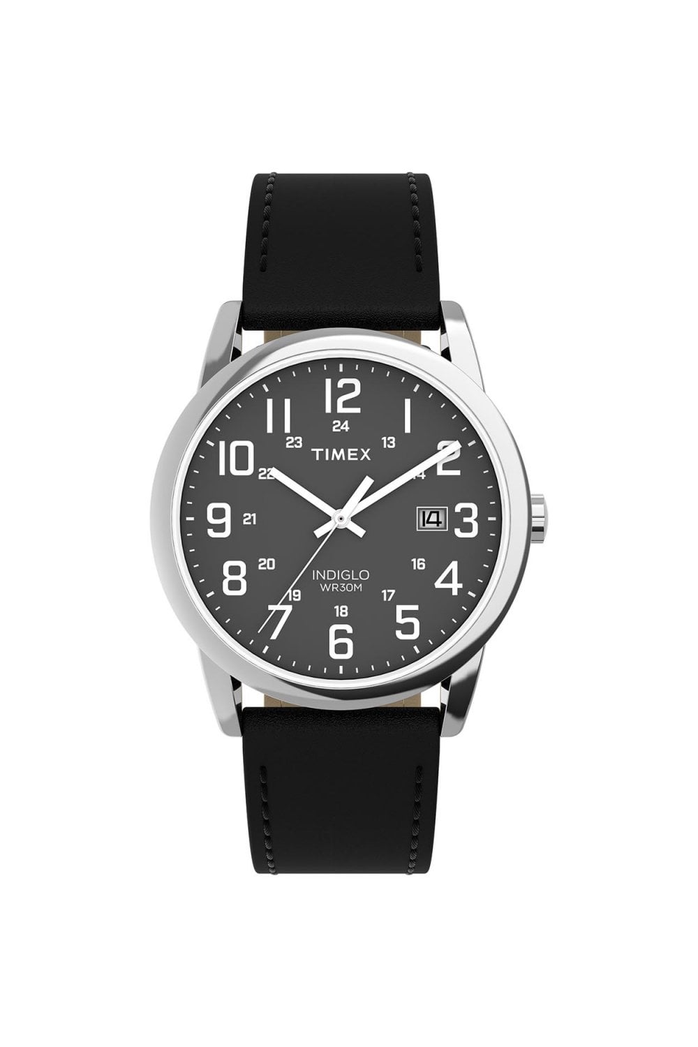 Timex Gents Easy Reader® Classic 38mm Black Leather Strap Watch TW2Y12800