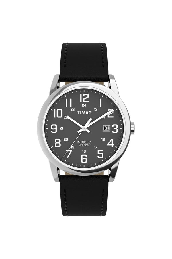 Timex Gents Easy Reader® Classic 38mm Black Leather Strap Watch TW2Y12800