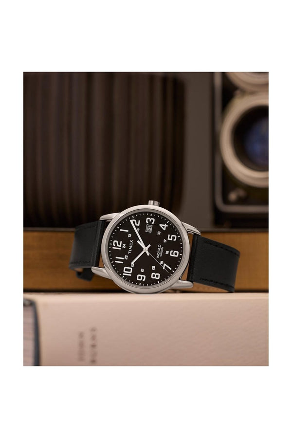 Timex Gents Easy Reader® Classic 38mm Black Leather Strap Watch TW2Y12800
