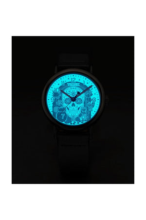 Timex Gents Weekender Day of the Dead 40mm Leather Strap Watch TW2Y15900
