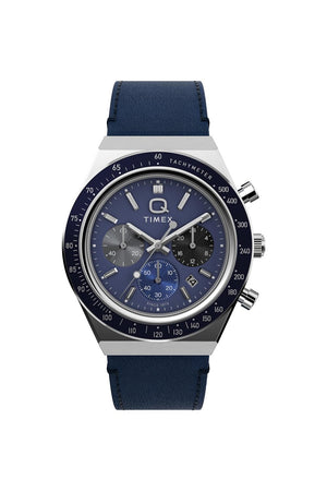 Timex Q Gents Chronograph 40mm Leather Strap Watch TW2Y36100