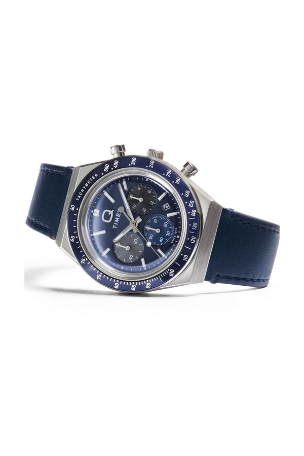 Timex Q Gents Chronograph 40mm Leather Strap Watch TW2Y36100