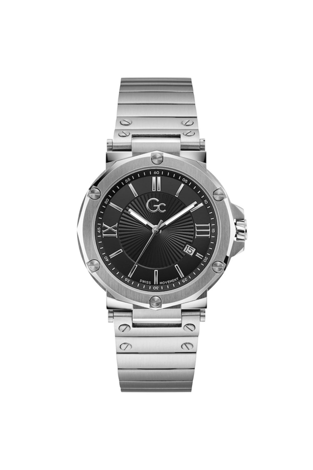 GC Gents Spirit Silver-Tone Stainless Steel 42mm Dress Watch Y61002G2MF