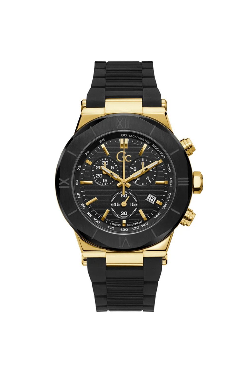 GC Gents Force Black Silicone Strap 44mm Dress Watch Y69005G2MF