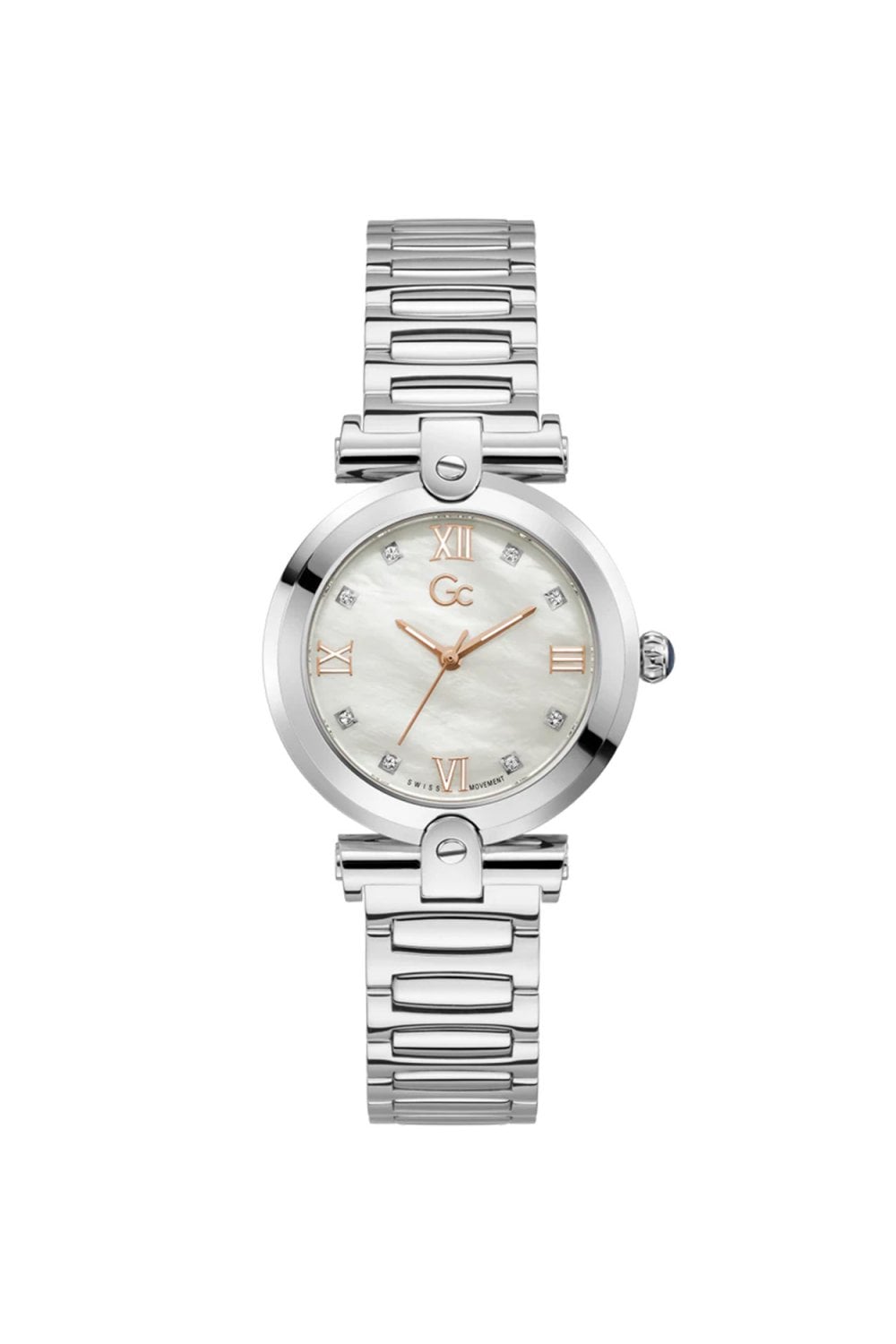 GC Ladies Fusion Lady Silver-Tone Stainless Steel 34mm Dress Watch Y96003L1MF