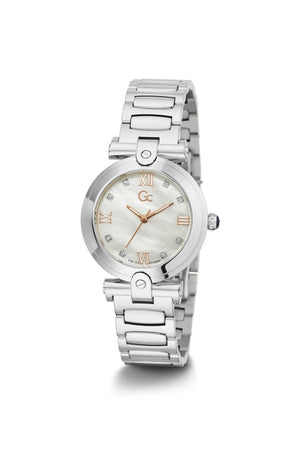 GC Ladies Fusion Lady Silver-Tone Stainless Steel 34mm Dress Watch Y96003L1MF
