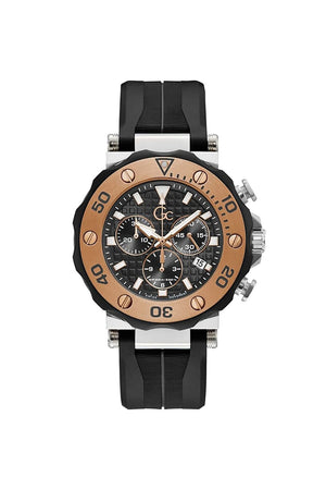 GC Gents DiverCode Black Silicone Strap 44mm Dress Watch Y63003G2MF