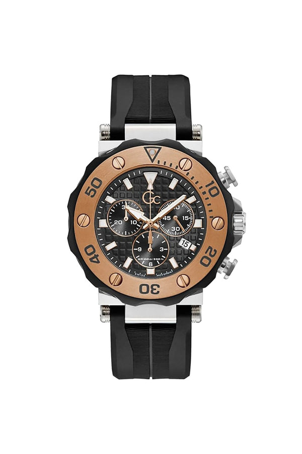 GC Gents DiverCode Black Silicone Strap 44mm Dress Watch Y63003G2MF