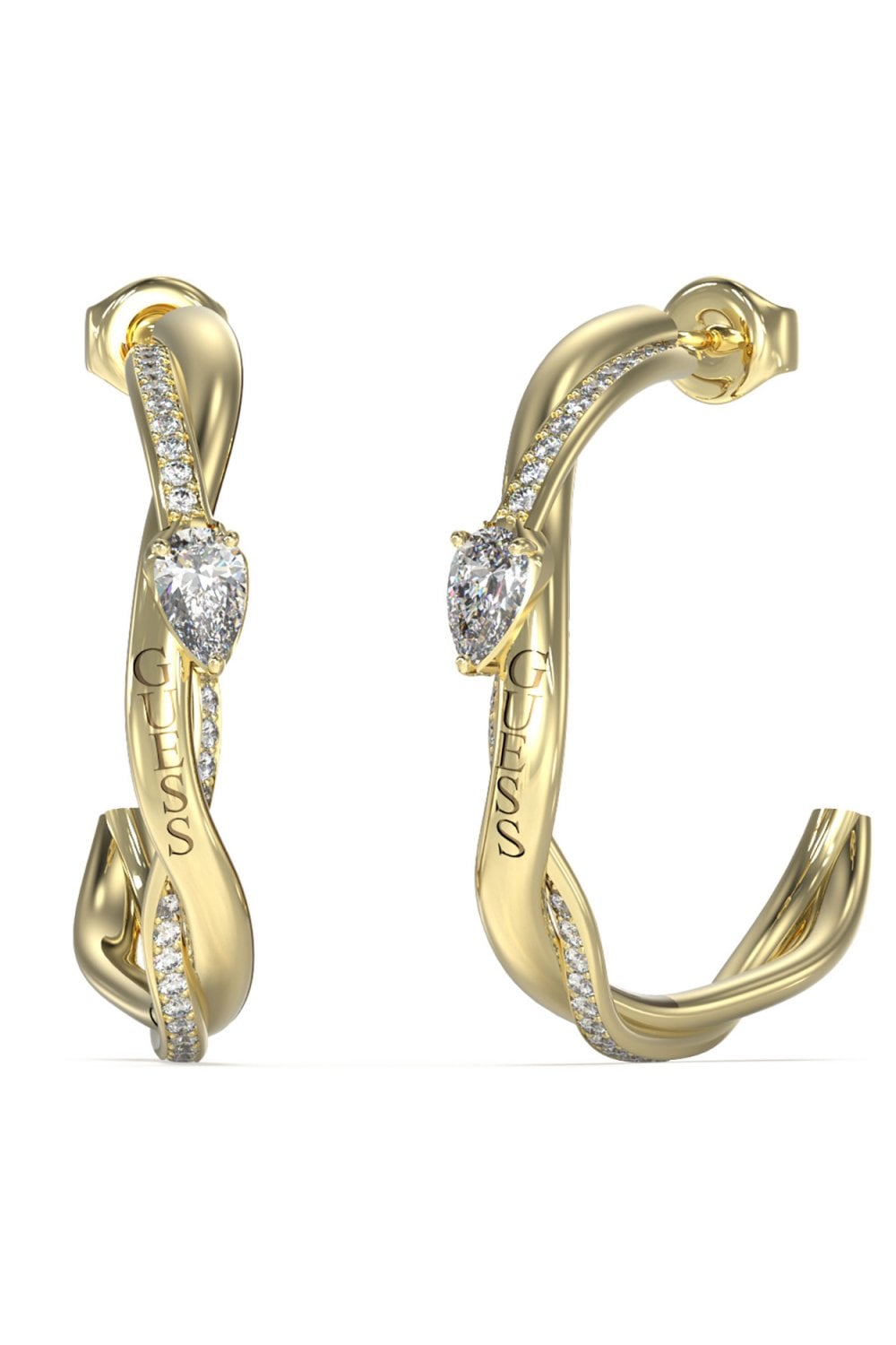 Guess Ladies Twist Earrings UBE05063YG