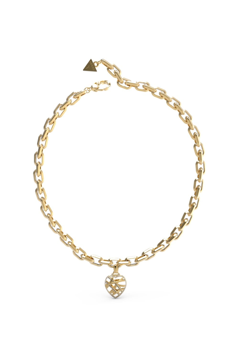 Guess Ladies Heart Cage Necklace UBN03093YG